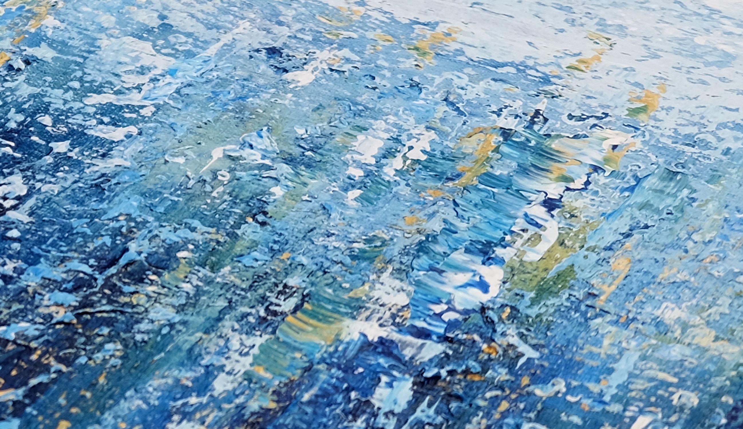 Original abstract textured painting.  Large original abstract painting inspired by nature painted in style between abstract and impressionism.  It was painted in multiple layers with palette knife and brushes.    * The artwork is signed on the back