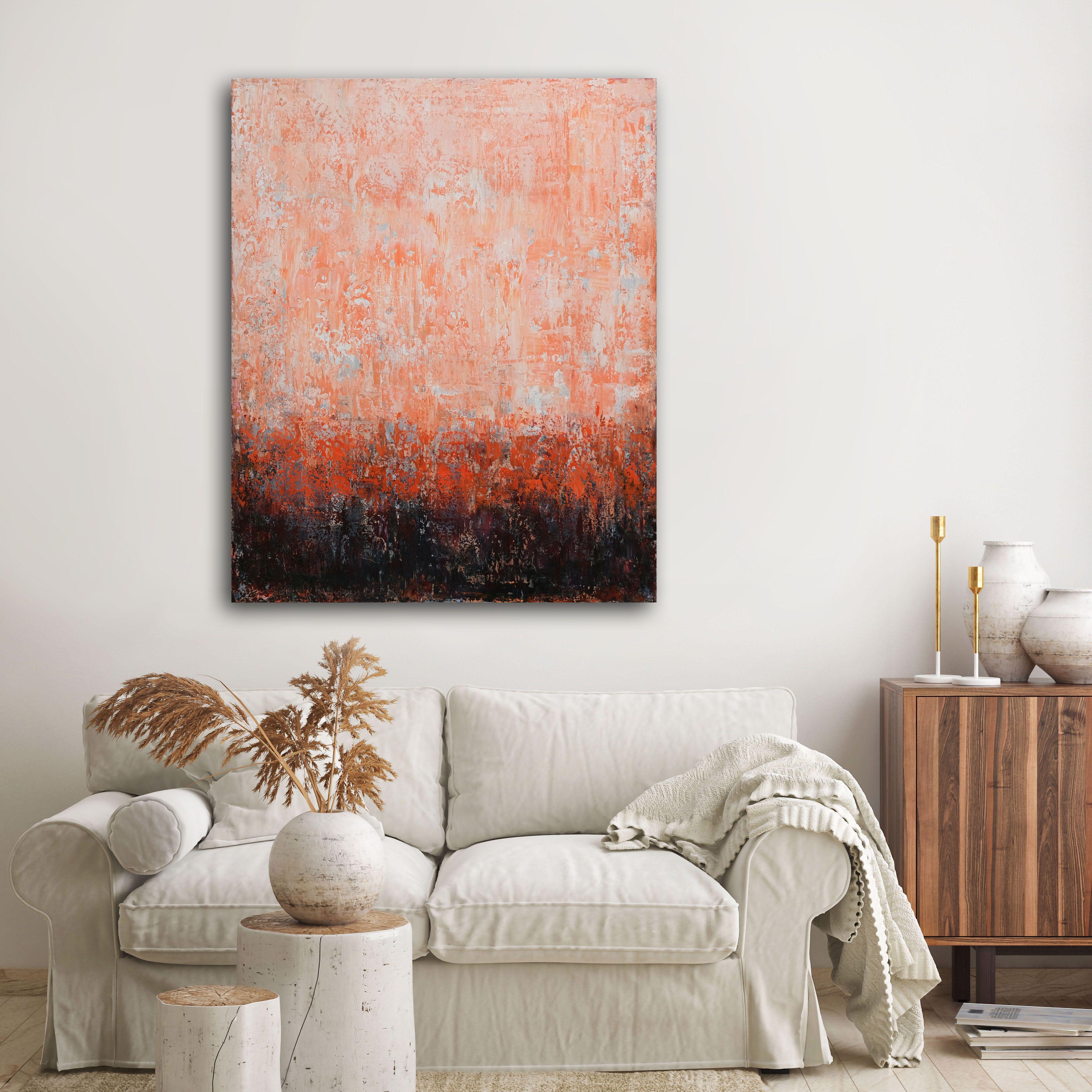 Tramonto d'inverno II, Pittura, Acrilico su tela - Painting Astratto di Behshad Arjomandi