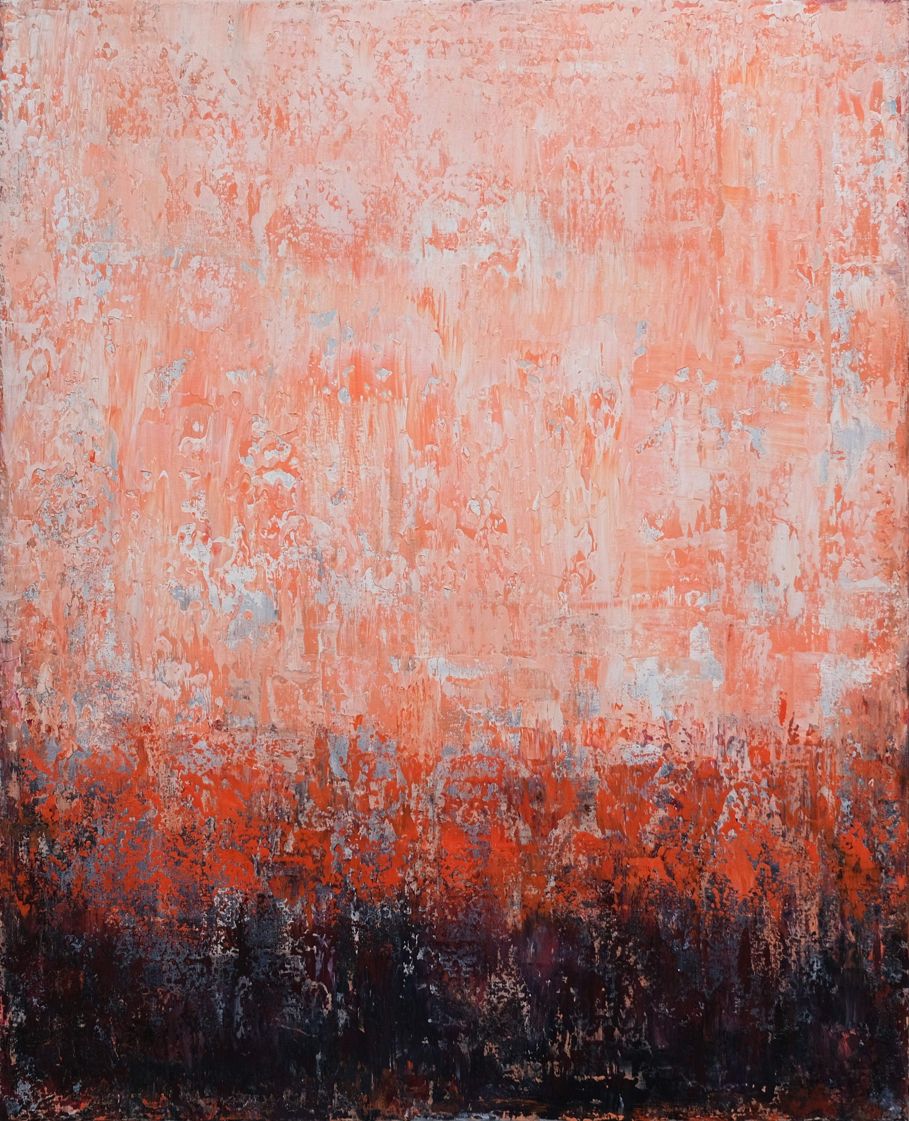 Abstract Painting di Behshad Arjomandi - Tramonto d'inverno II, Pittura, Acrilico su tela