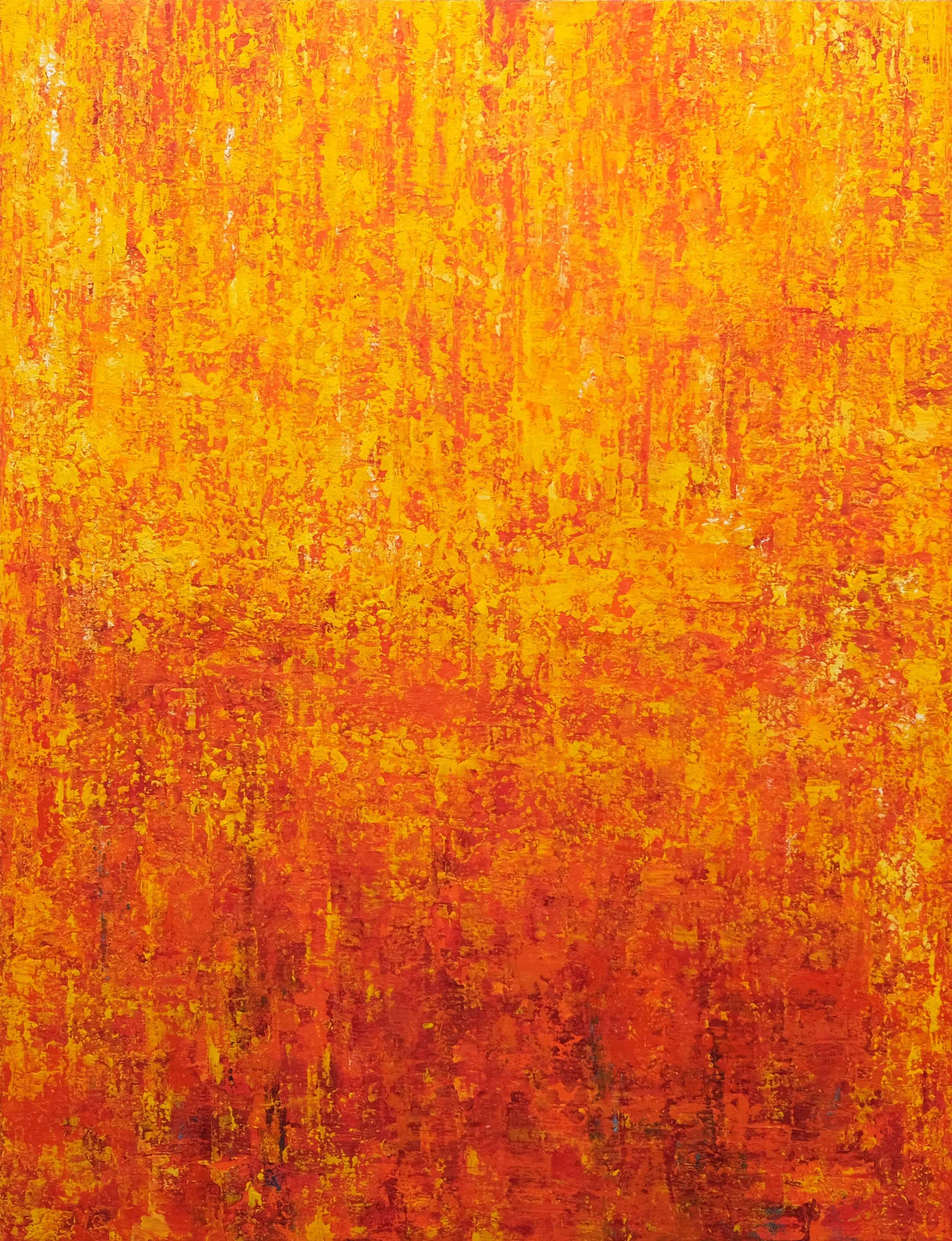 Behshad Arjomandi Abstract Painting – Gelbes abstraktes Gemälde V, KOMMISSION ABSCHLUSSZAHLUNG