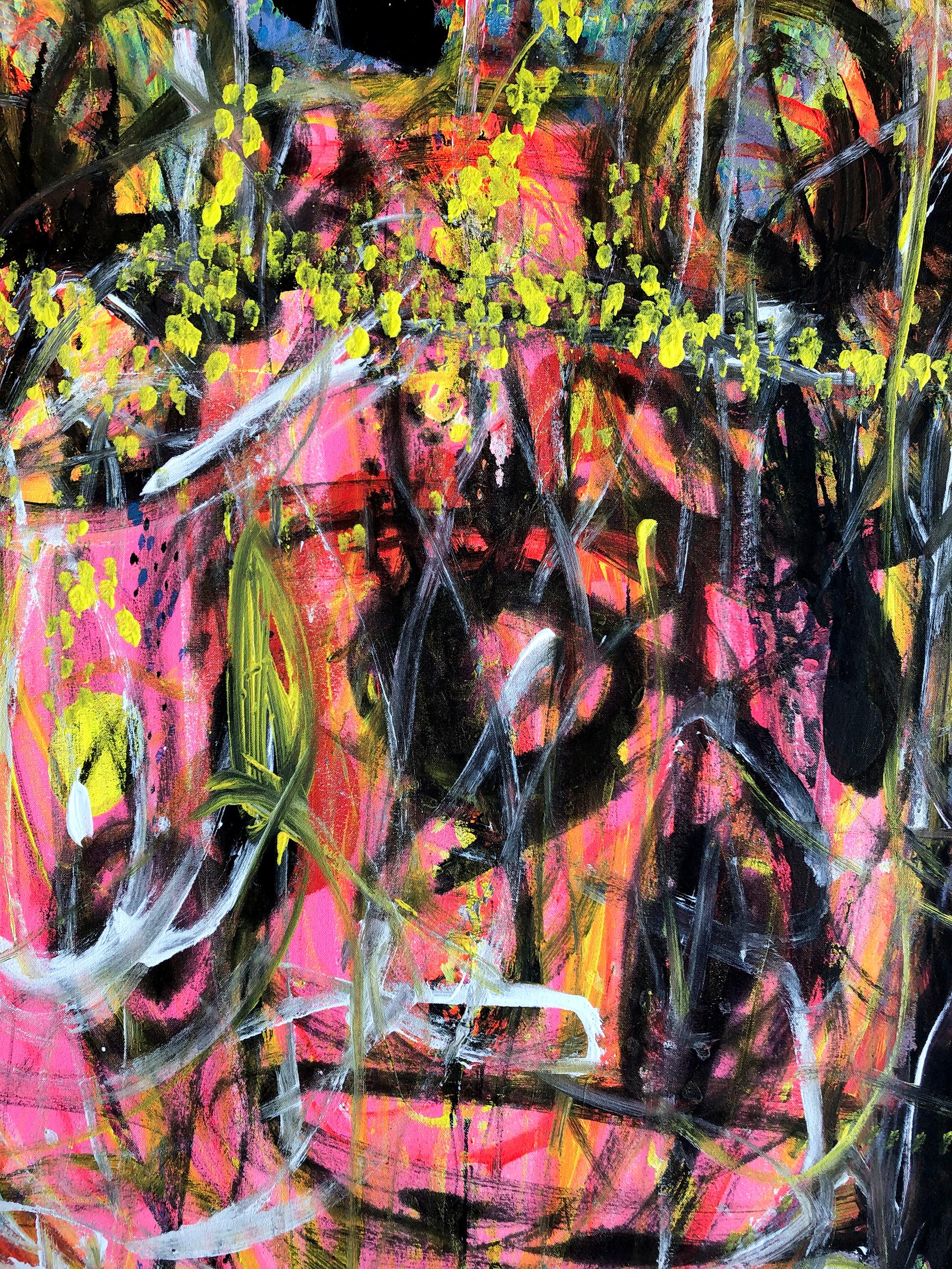Mid-Century Modern Behzad Haghiri Mixed-Media on Canvas Abstract Modern Painting