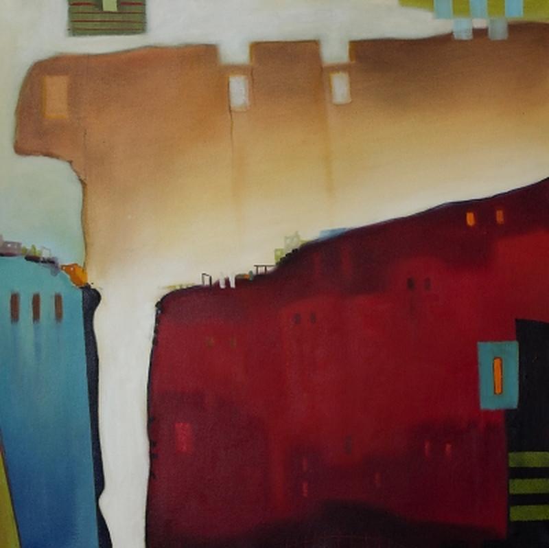 Behzad Tabar Landscape Painting –  Rotes Vergessenes 
