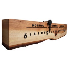 Beige: 3-Foot Maple and Walnut Linear Clock 