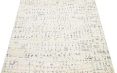 Moroccan Style Hand-Knotted Wool Rug, Gray Abstract, 8' x 10'