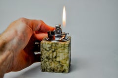 Beige alabaster lighter by Romano Bianchi, Italy, 1970