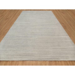 Beige All Wool Modern Design Hand Loomed Thick and Plush Oversized Oriental Rug