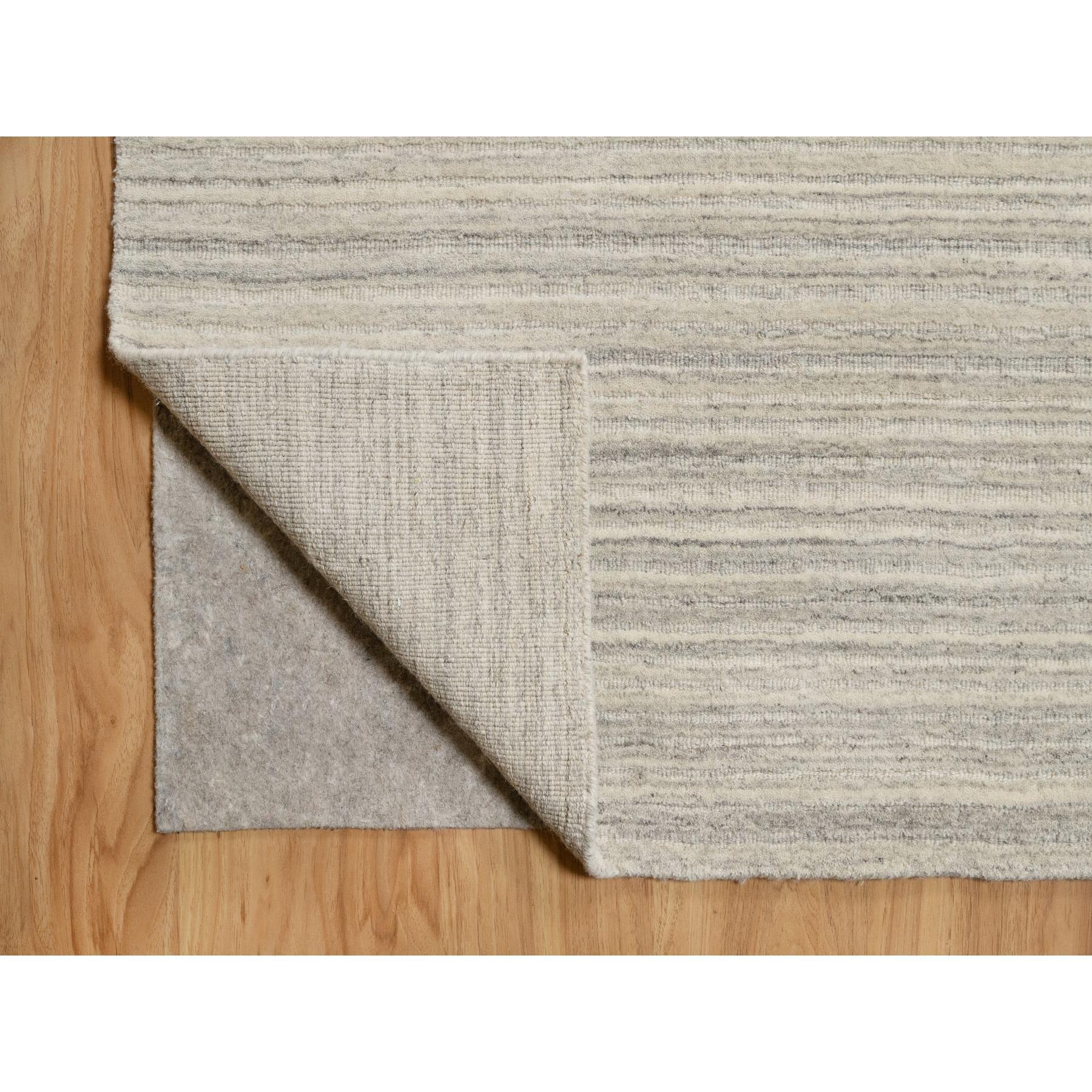 Hand-Knotted Beige All Wool Modern Design Hand Loomed Thick and Plush Oversized Oriental Rug For Sale