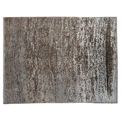 Tapis de zone abstrait beige et bleu