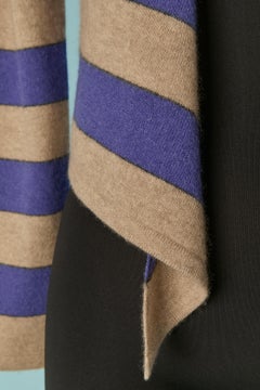 Beige and blue cashmere cardigan BRUNELLO CUCINELLI