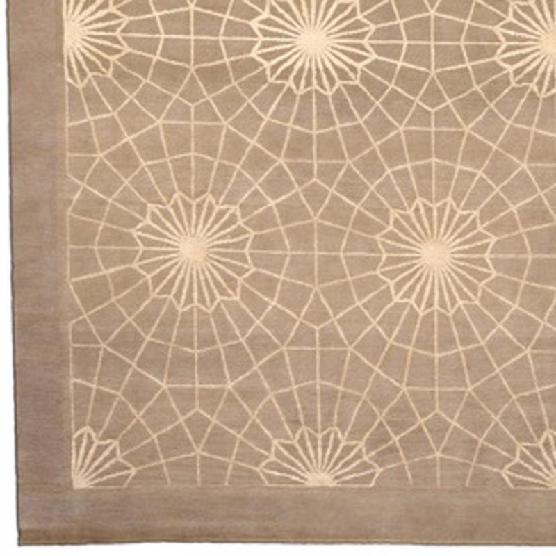 Alfombra de tela de araña beige y marrón Moderno en venta