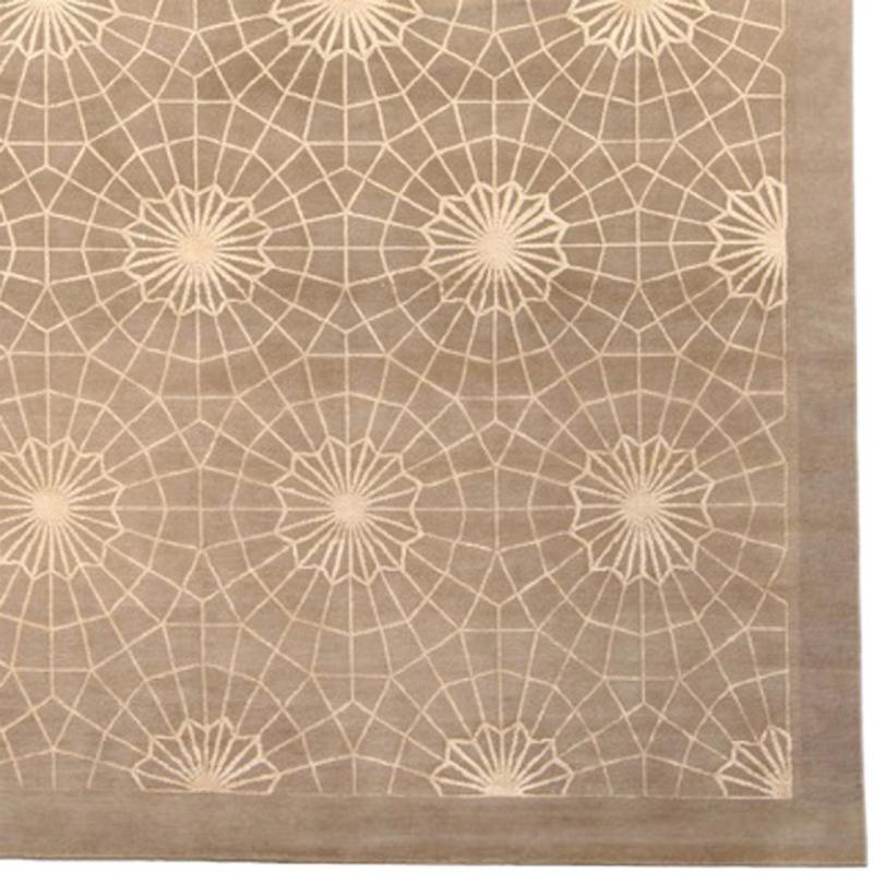 Alfombra de tela de araña beige y marrón Desconocido en venta