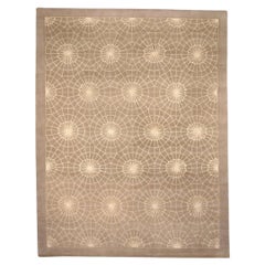 Beige and Brown Spider Web Area Rug
