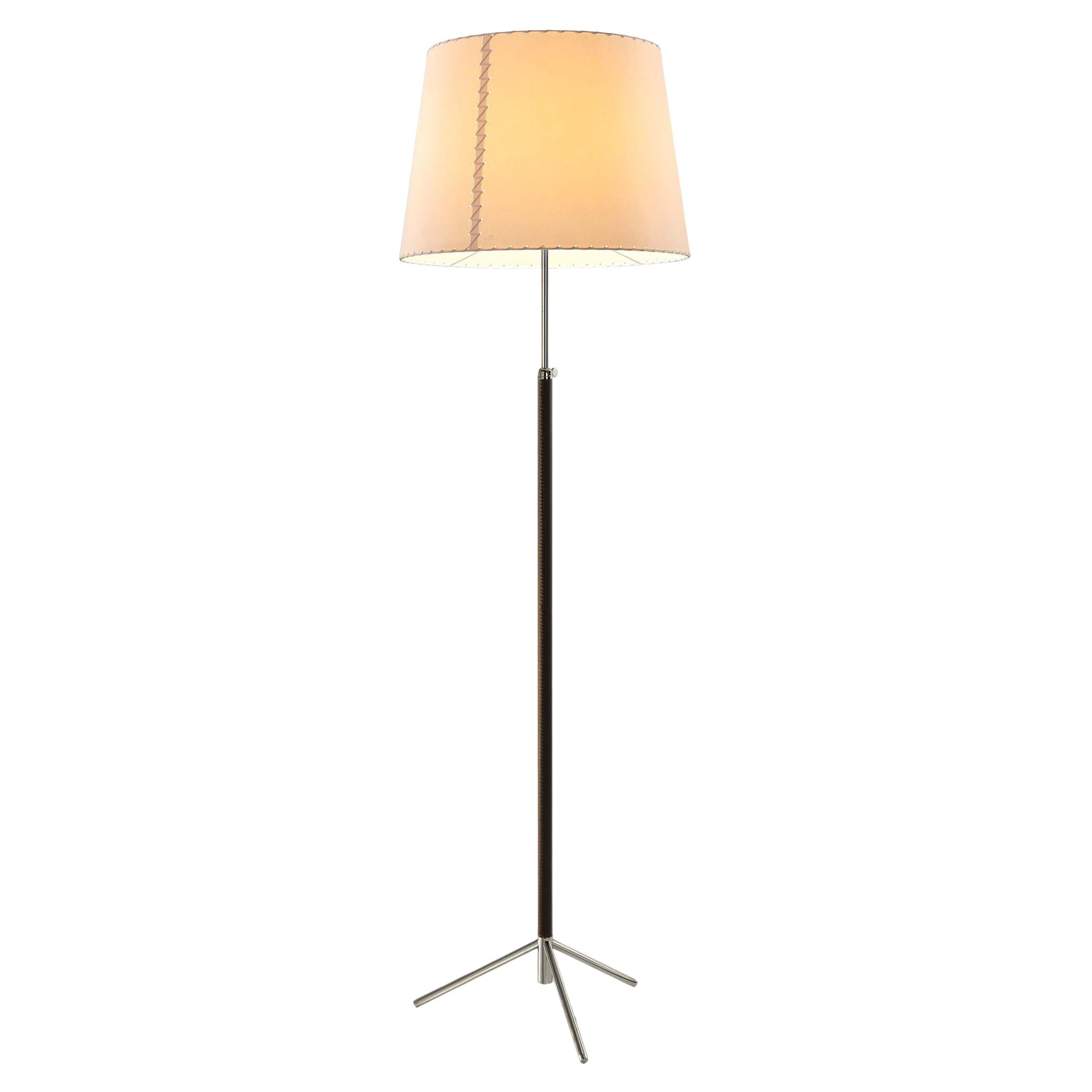 Beige-verchromte Pie de Salón G1 Stehleuchte von Jaume Sans im Angebot