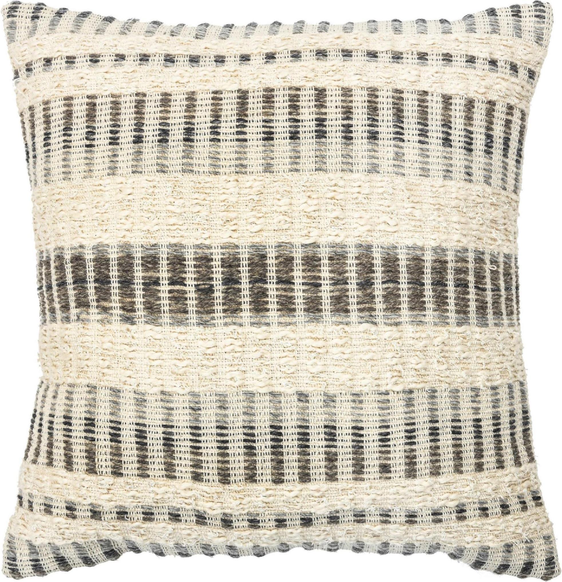 Moderno Cuscino in lana e cotone beige e grigio in stile Boho Chic moderno in vendita