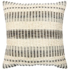 Cuscino in lana e cotone beige e grigio in stile Boho Chic moderno