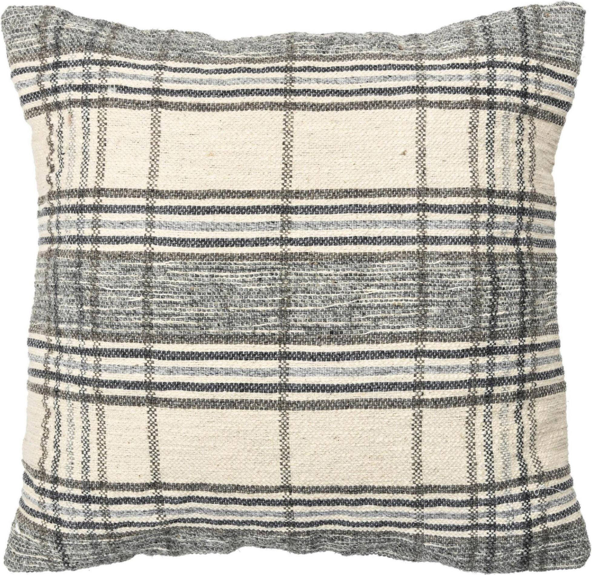 Eleva il look della tua casa con un cuscino moderno in lana e cotone, realizzato a mano con materiali opulenti, di dimensioni 20