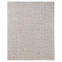 Beige and Ivory Abstract Leopard Designed  Wool Rug 8'x10'