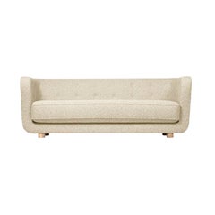 Canapé beige et chêne naturel Sahco Zero Vilhelm de Lassen
