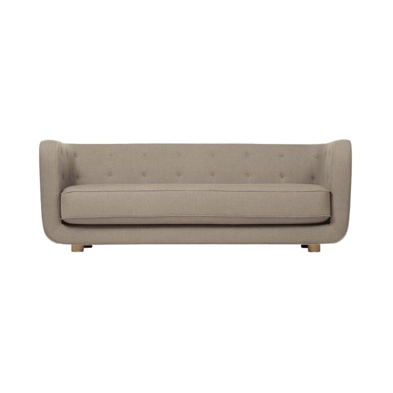 Raf Simons Vidar 3 Vilhelm-Sofa aus beige und rauchfarbener Eiche von Lassen