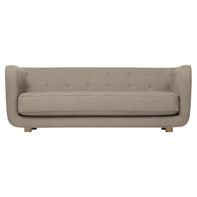 Beige and Smoked Oak Raf Simons Vidar 3 Vilhelm Sofa by Lassen