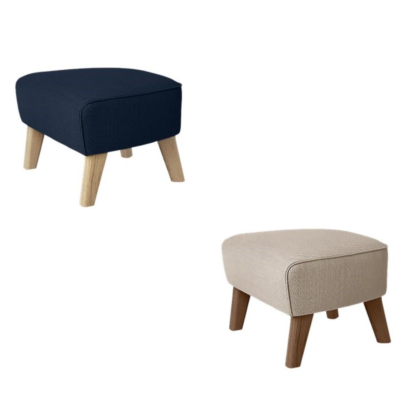 Post-Modern Beige and Smoked Oak Sahco Zero Footstool by Lassen For Sale