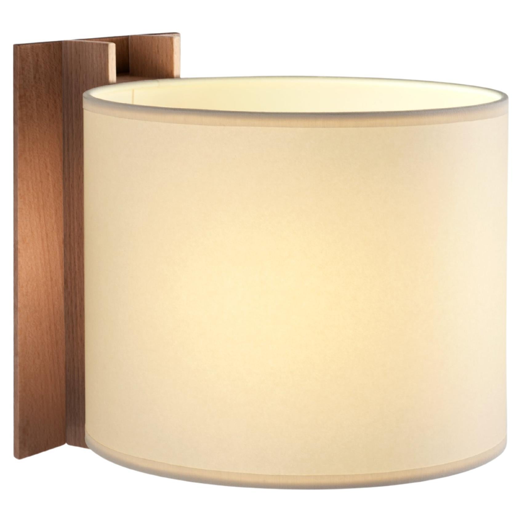 Beige and Walnut TMM Corto Wall Lamp by Miguel Milá For Sale