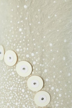 Beige angora sleeveless knit dress with sequin and rhinestone embellishment MALO