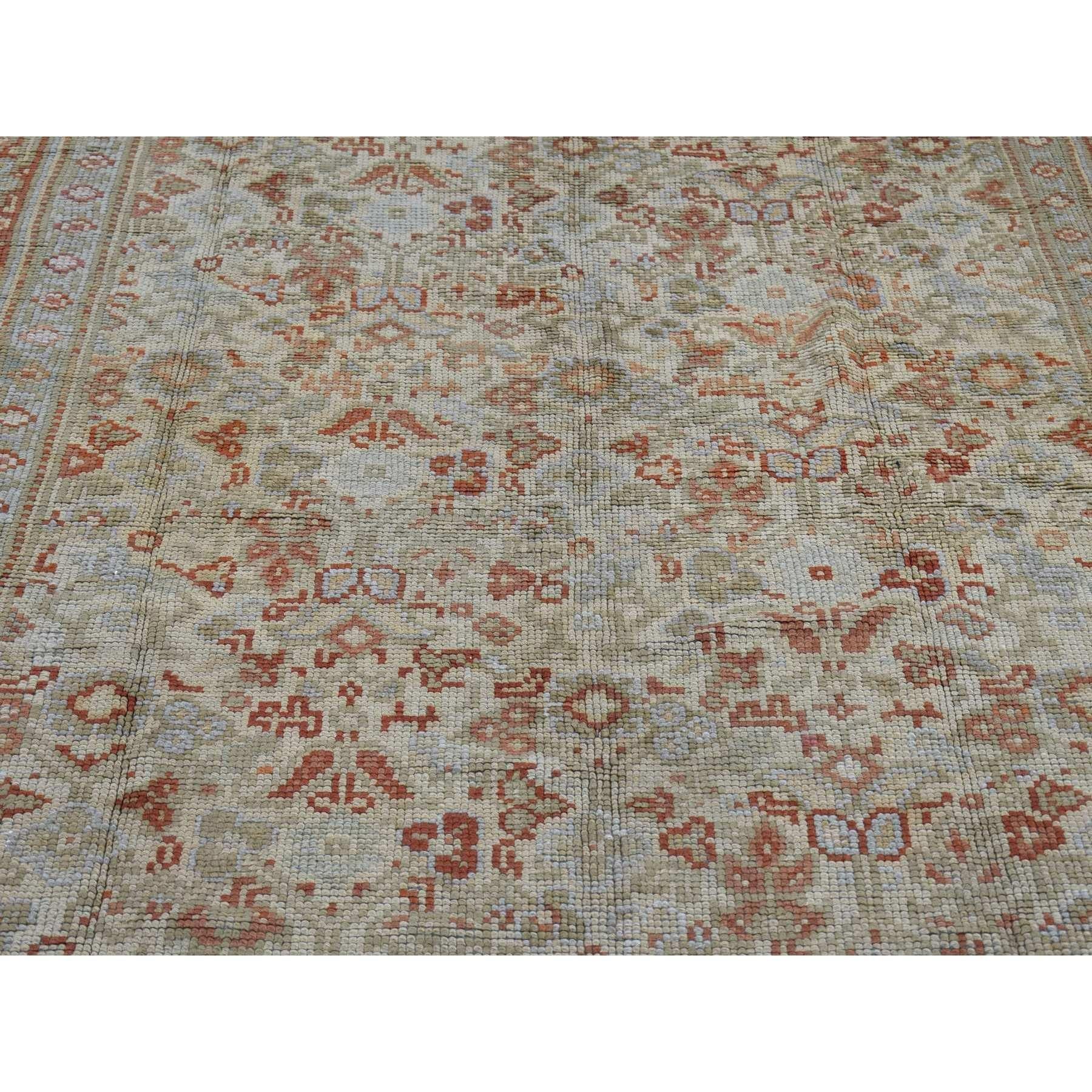 Beige, Antique European Donegal, Excellent Condition, Pure Wool Hand Knotted Rug For Sale 1