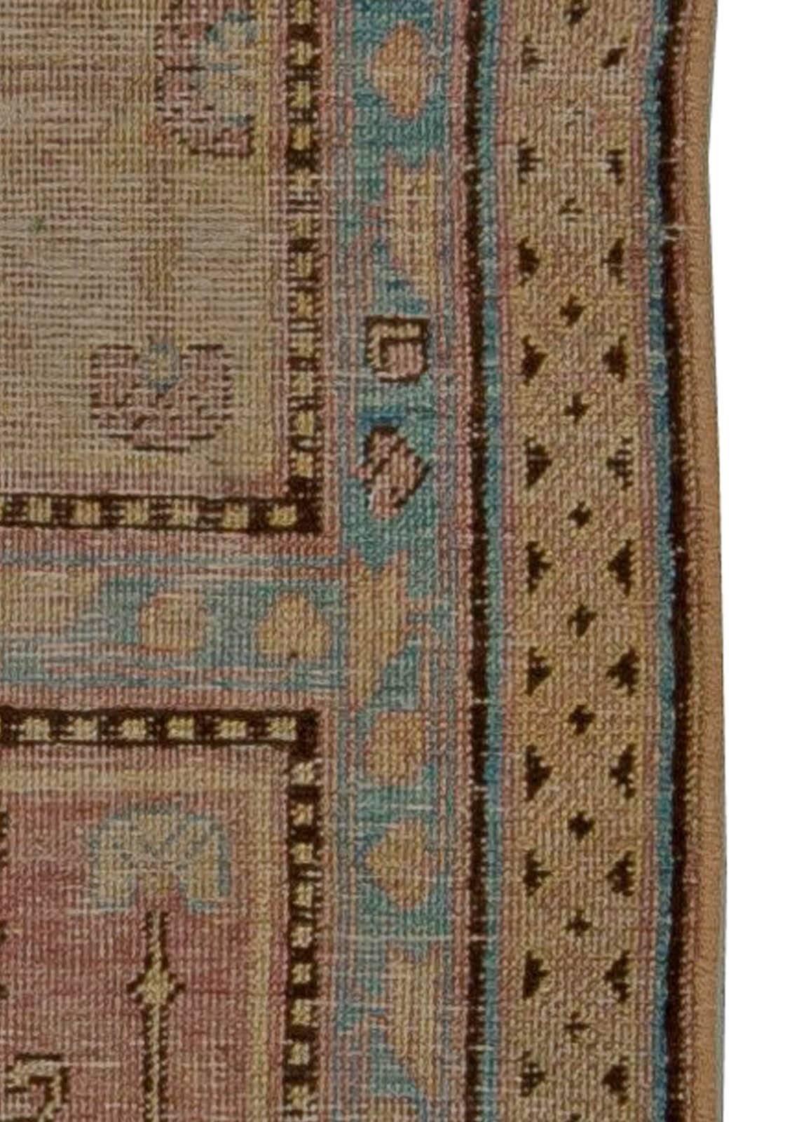 Hand-Woven Beige Antique Samarkand Runner