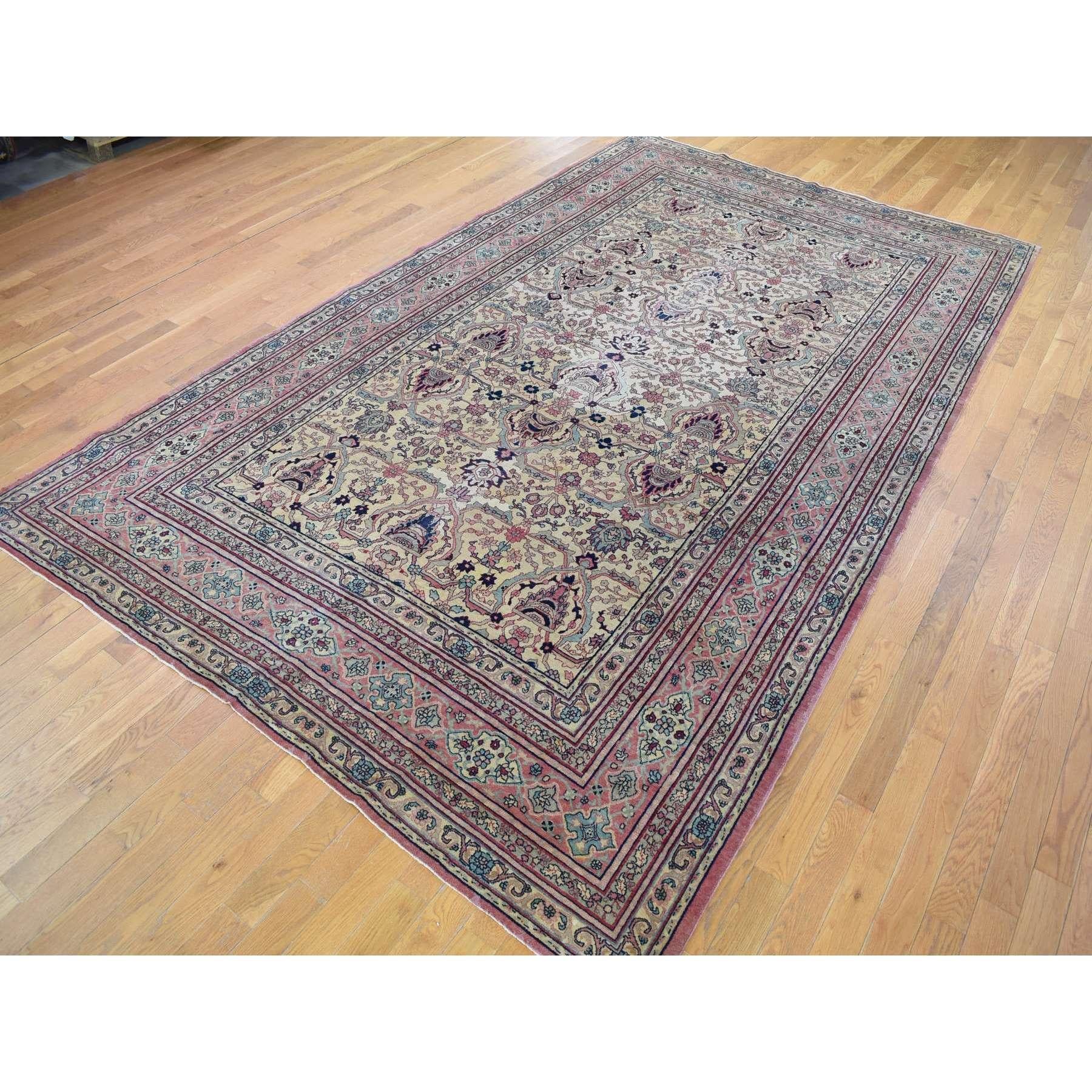 Medieval Beige, Antique Turkish Sivas, Mint Condition, Clean, Hand Knotted, Pure Wool Rug For Sale