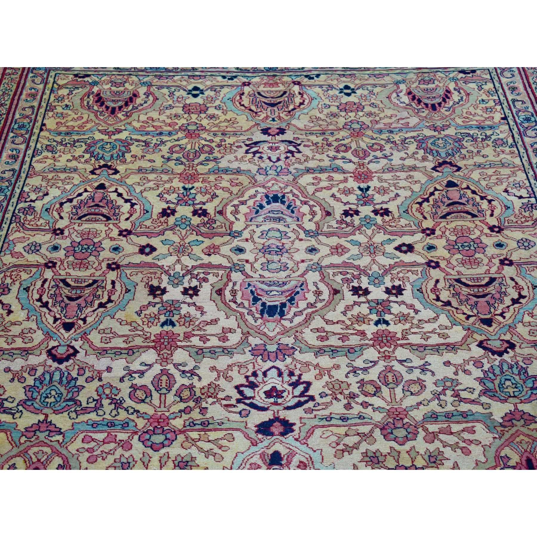 Beige, Antique Turkish Sivas, Mint Condition, Clean, Hand Knotted, Pure Wool Rug For Sale 2