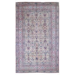 Tapis Sivas turc ancien beige, état neuf, propre, noué à la main, en pure laine