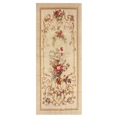 Tapis de couloir Aubusson beige à motifs floraux pour salon Magnifique tapis de décoration intérieure