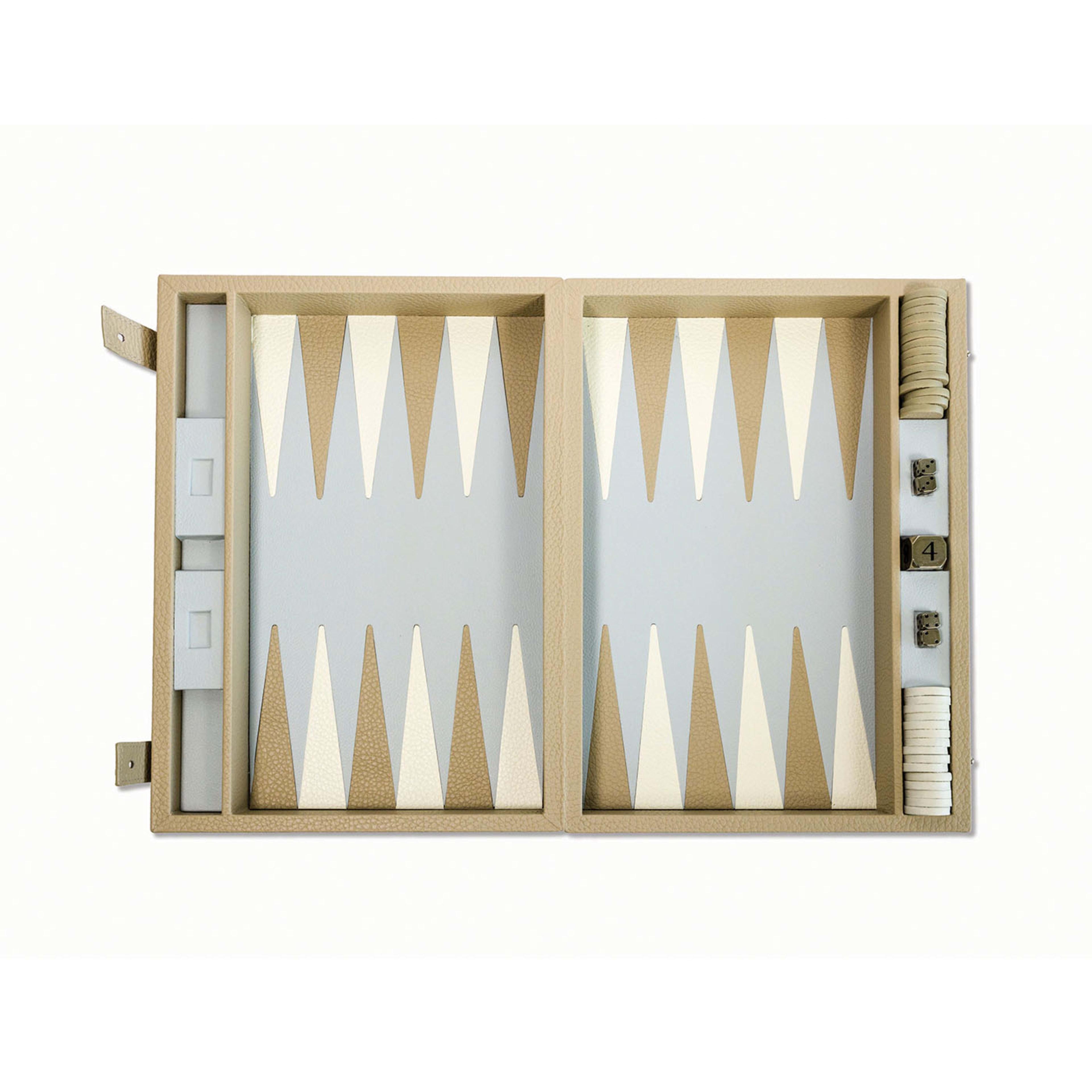 XXIe siècle et contemporain Jeu de backgammon de boîte beige en vente