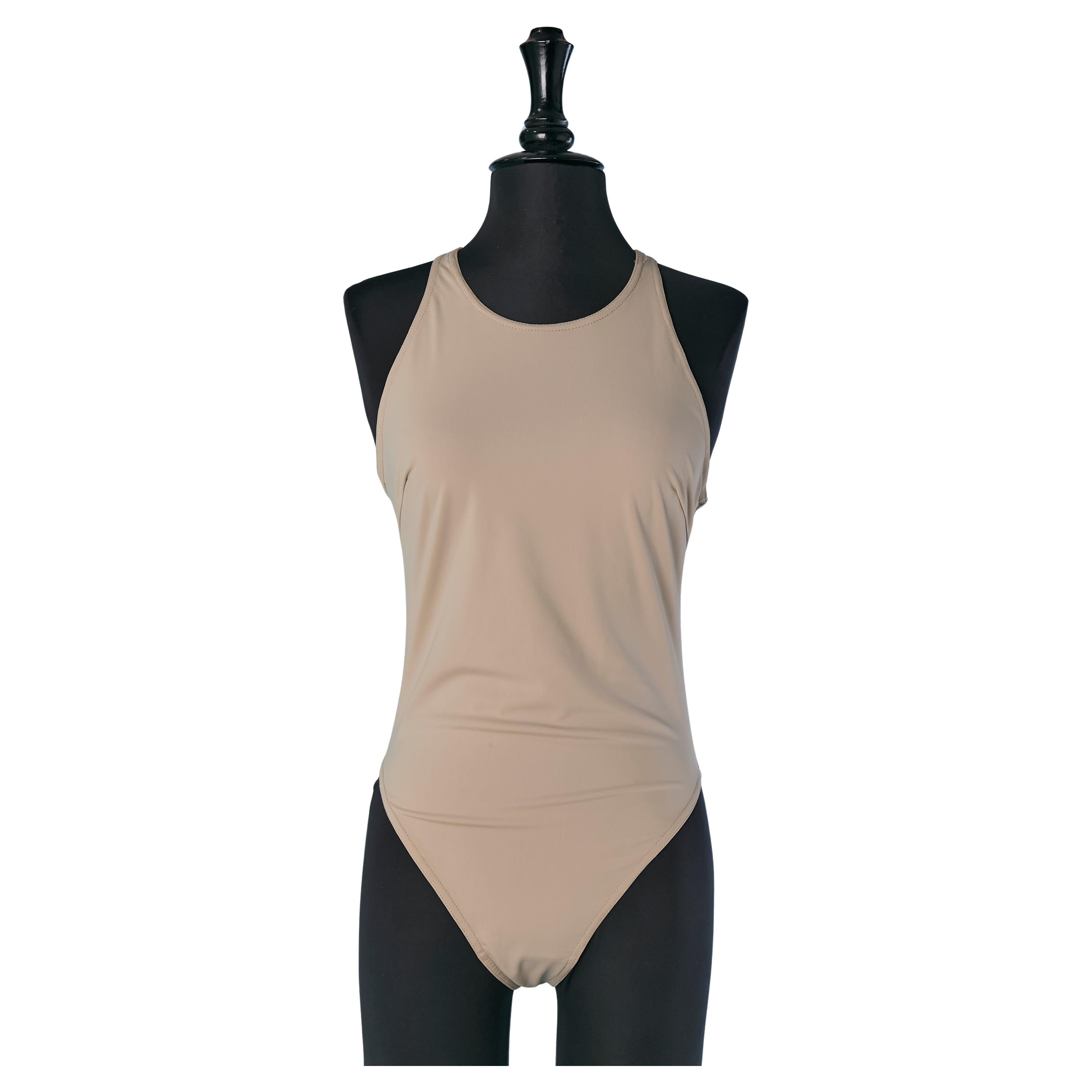 Beige backless lycra swimwear ALEXANDRE VAUTHIER SS2021