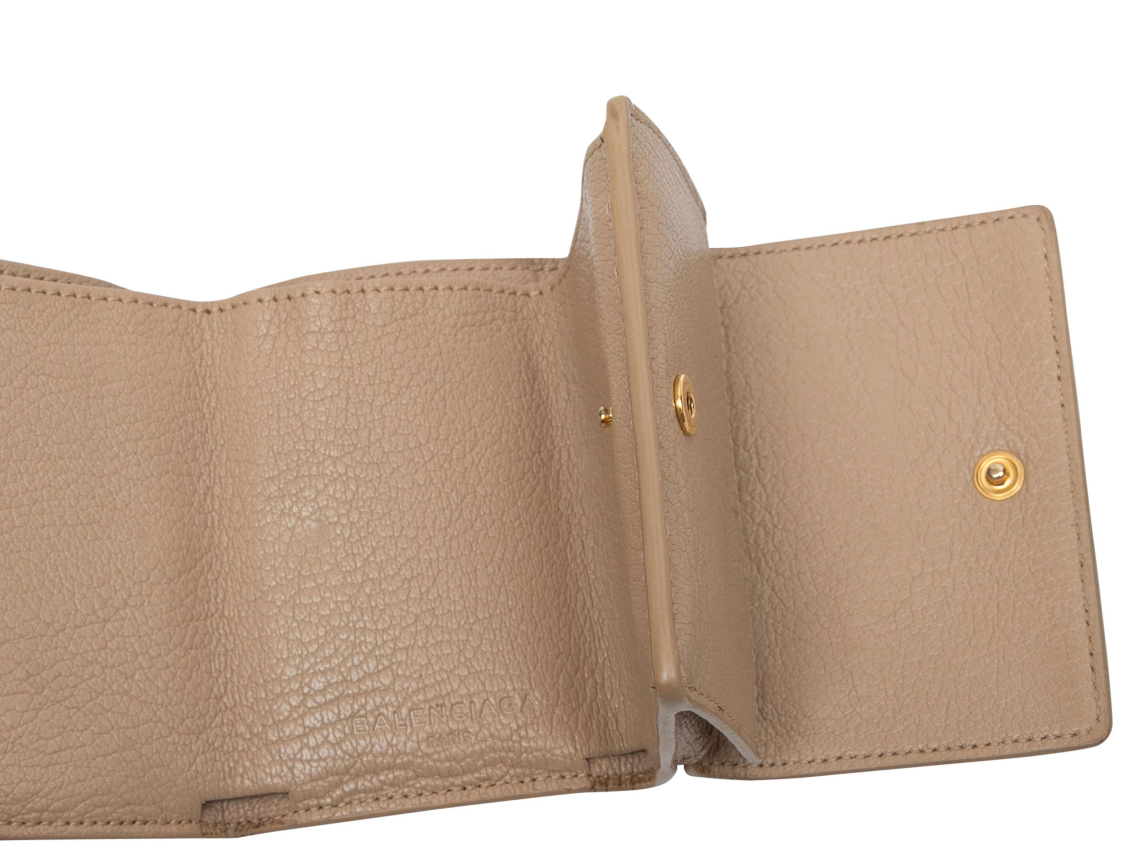 Beige Balenciaga Neo Classic Mini-Leder-Brieftasche Damen im Angebot