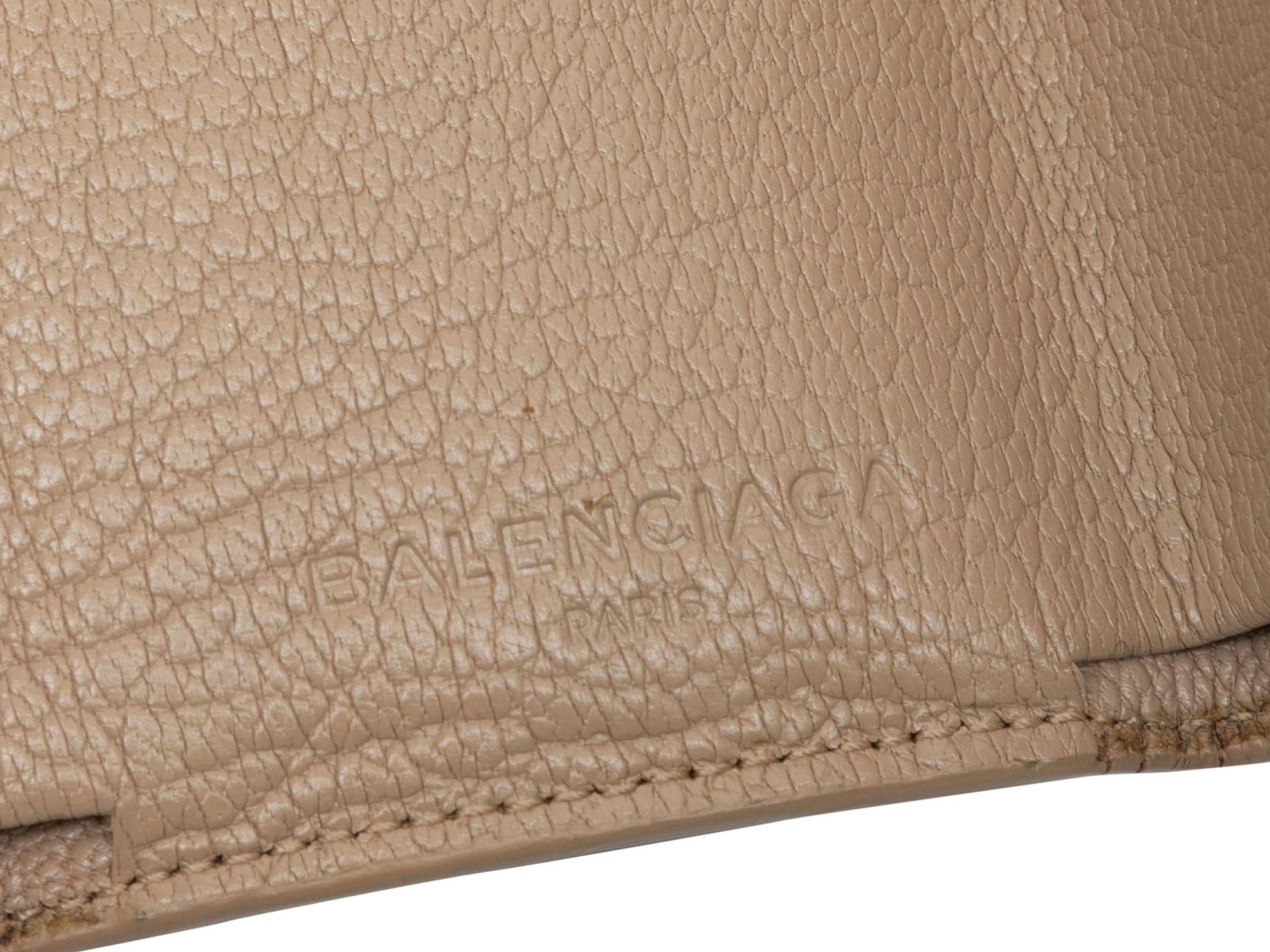 Beige Balenciaga Neo Classic Mini Leather Wallet For Sale 1