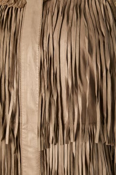 Beige beaded suede coat with fringes and passementerie MATTHEW WILLIAMSON