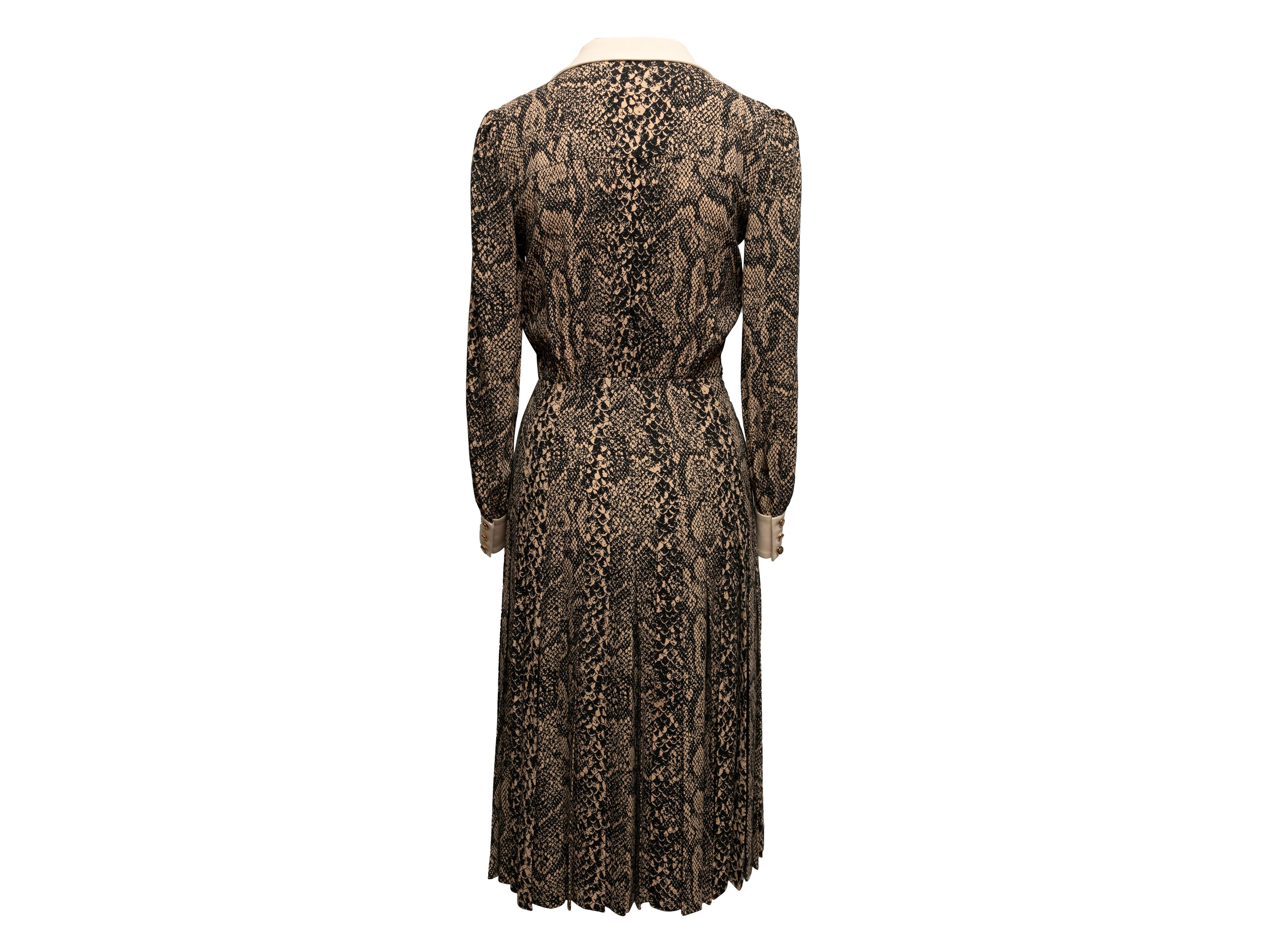 Vestido estampado de piel de serpiente Celine Otoño/Invierno 2020 beige y negro Talla US S Negro en venta