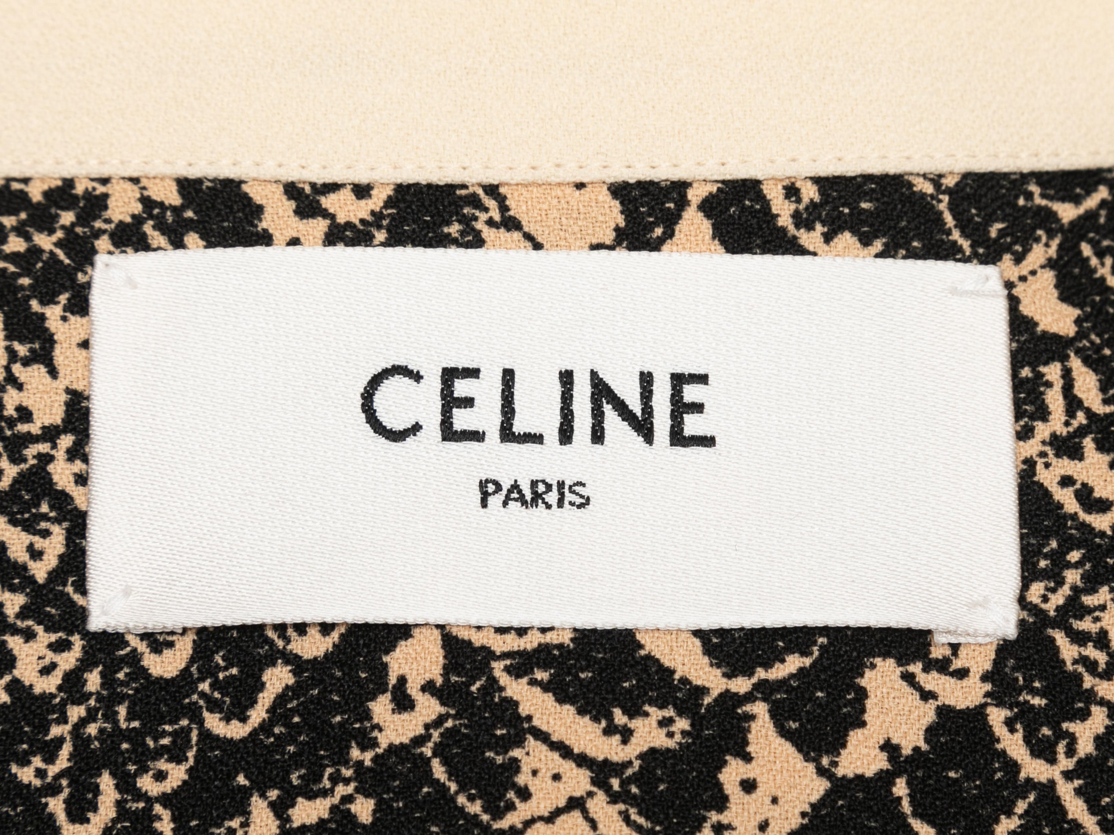 De las mujeres Vestido estampado de piel de serpiente Celine Otoño/Invierno 2020 beige y negro Talla US S en venta