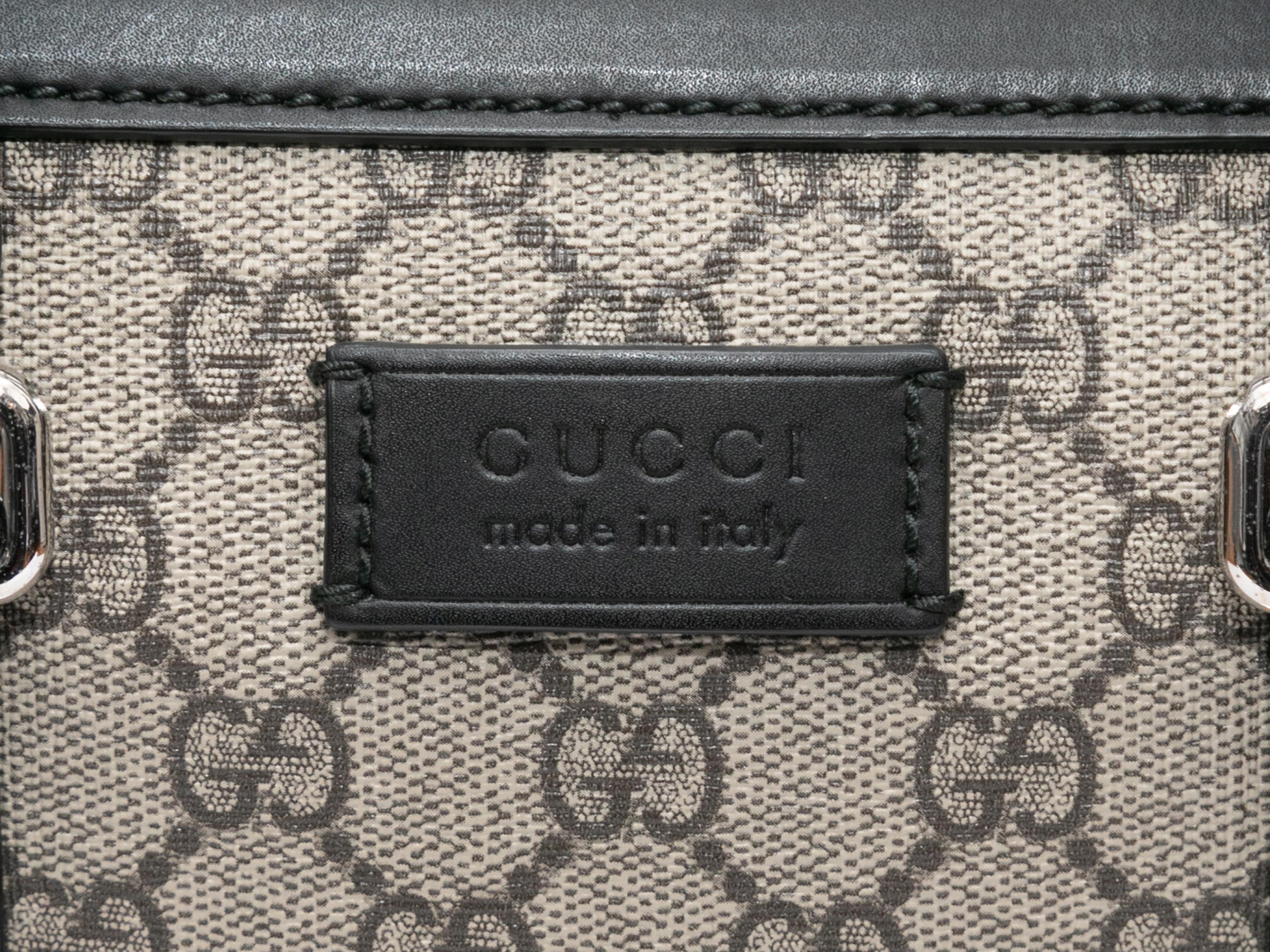Beige & Black Gucci Monogram Crossbody Briefcase For Sale 2