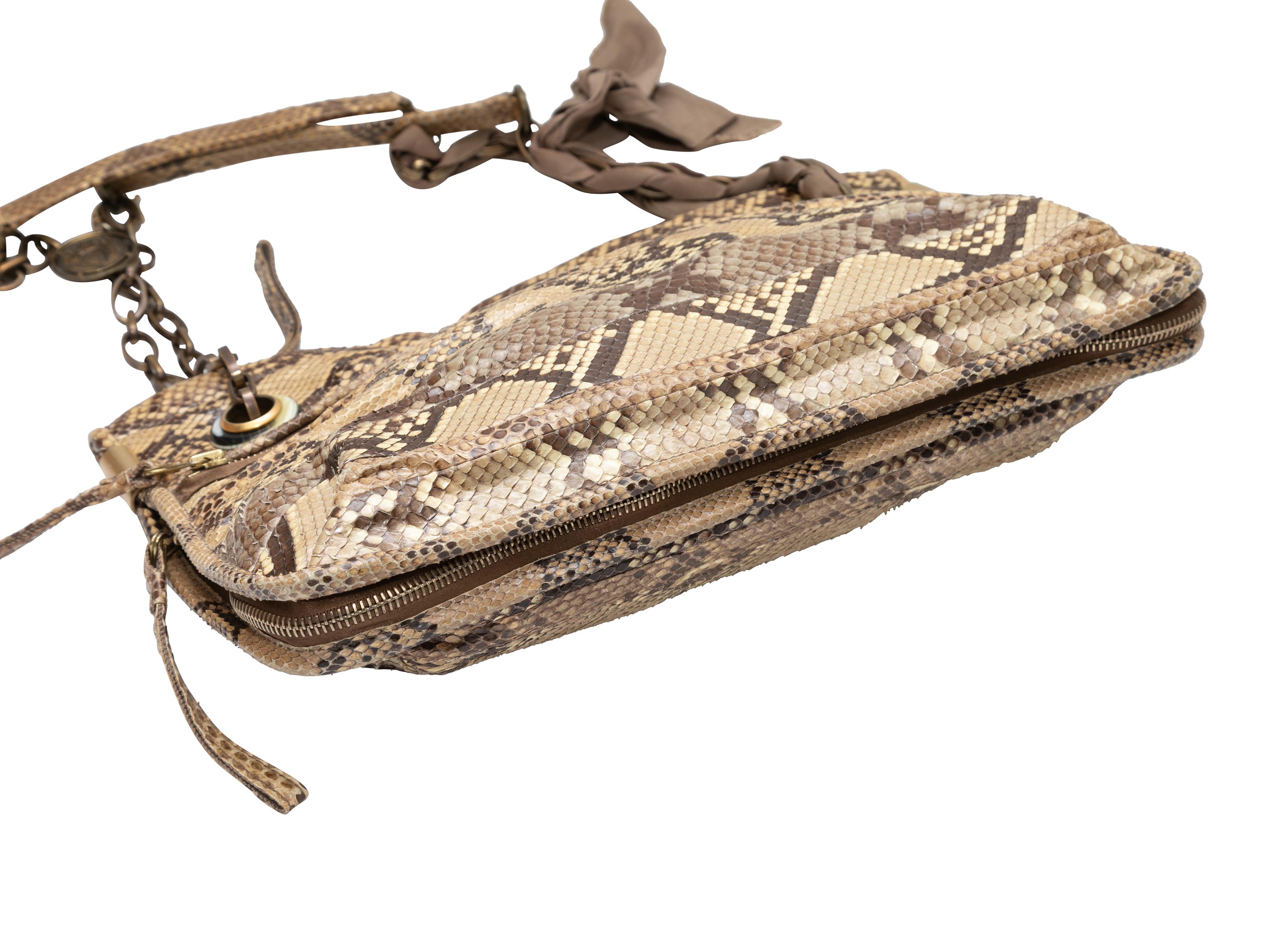 Women's Beige & Black Lanvin Snakeskin Shoulder Bag For Sale