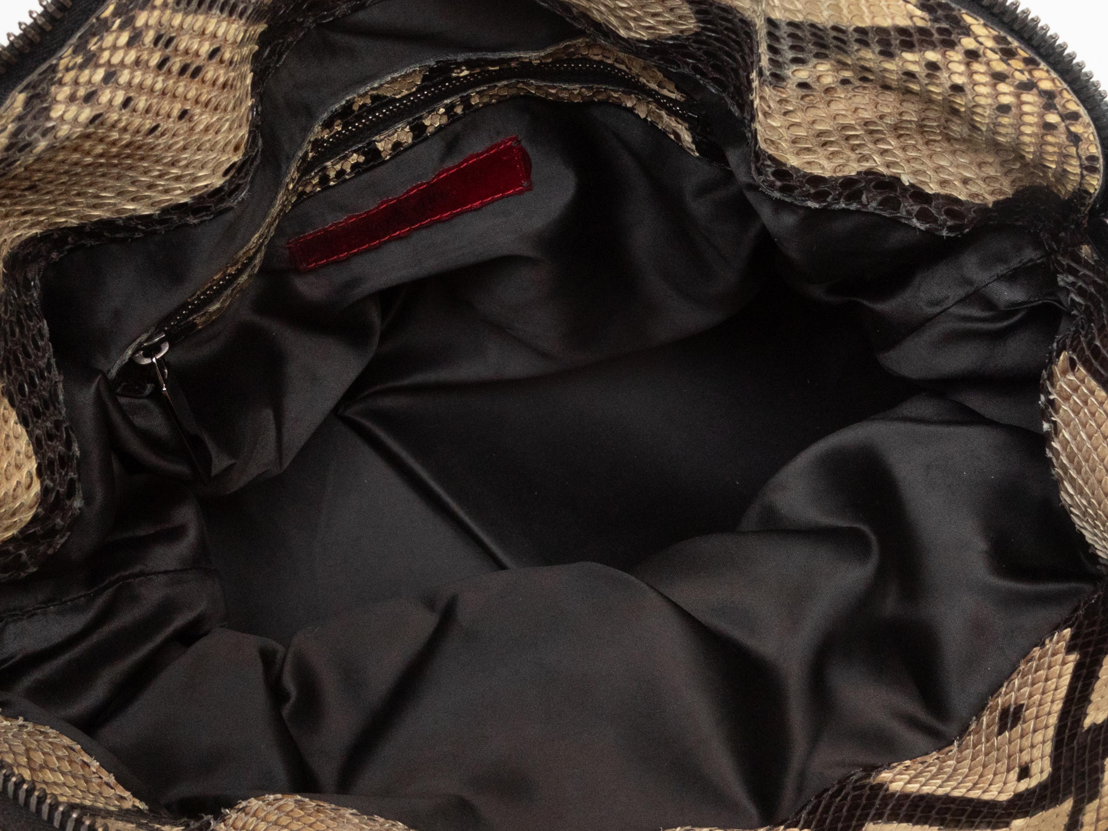 Brown Beige & Black Valentino Python Shoulder Bag For Sale
