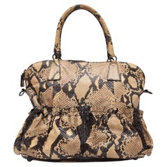 Used Beige & Black Valentino Python Shoulder Bag