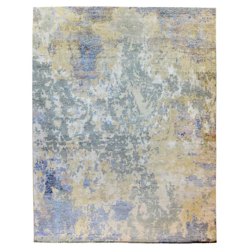 Beige, Blue and Yellow Abstract Area Rug at 1stDibs | blue and yellow ...