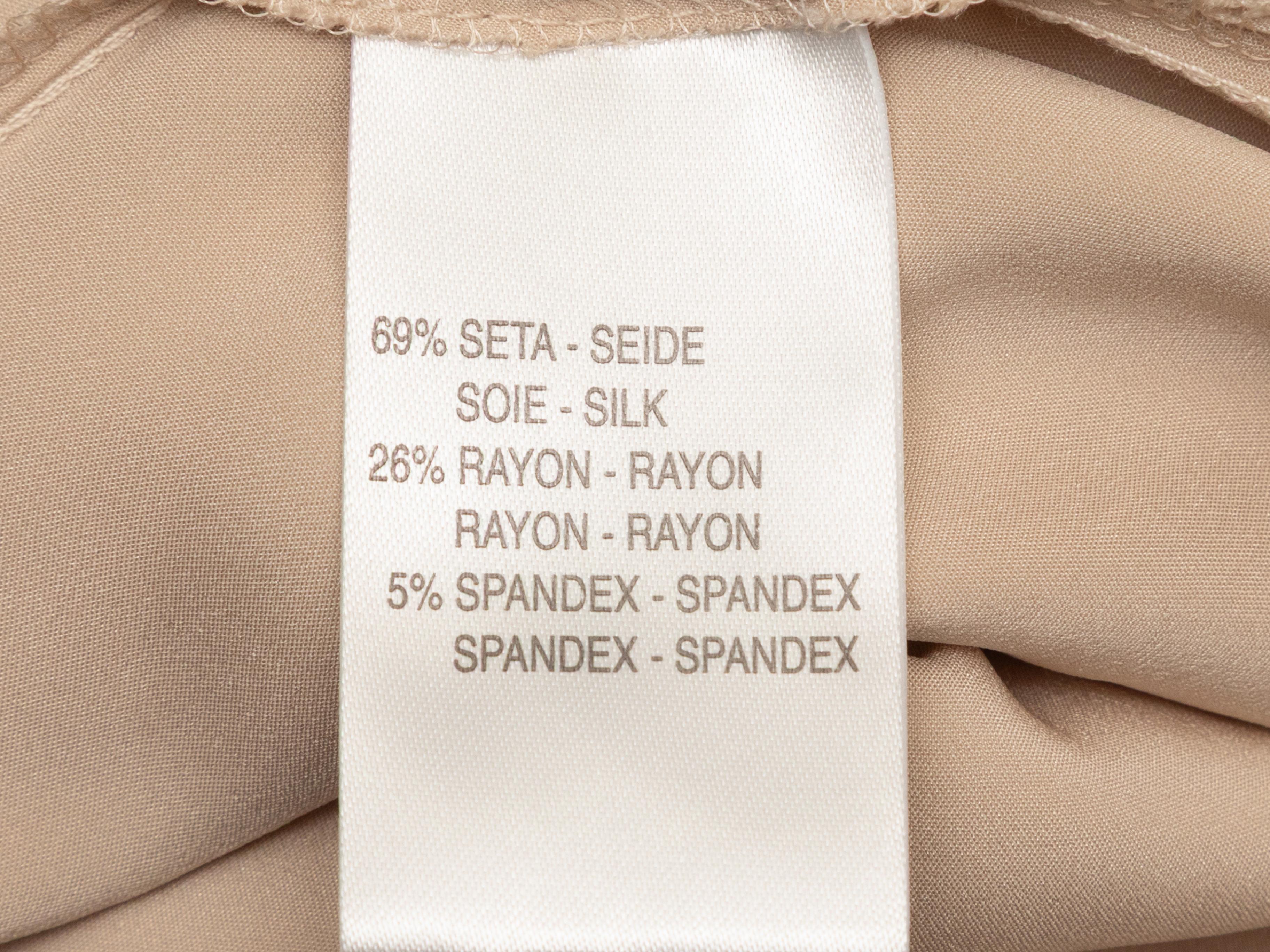 Blusa con lazo de seda beige Blumarine Talla IT 38 en venta 1
