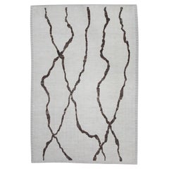 Beige & Brown 21st Century Modern Moroccan Style Wool Rug 8'9" X 12'5"