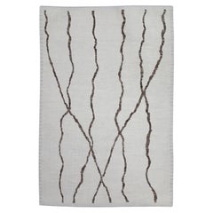 Beige & Brown 21st Century Modern Moroccan Style Wool Rug 8'9" X 12'9"