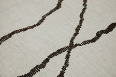 Beige & Brown 21st Century Modern Moroccan Style Wool Rug 9'2" X 12'9"
