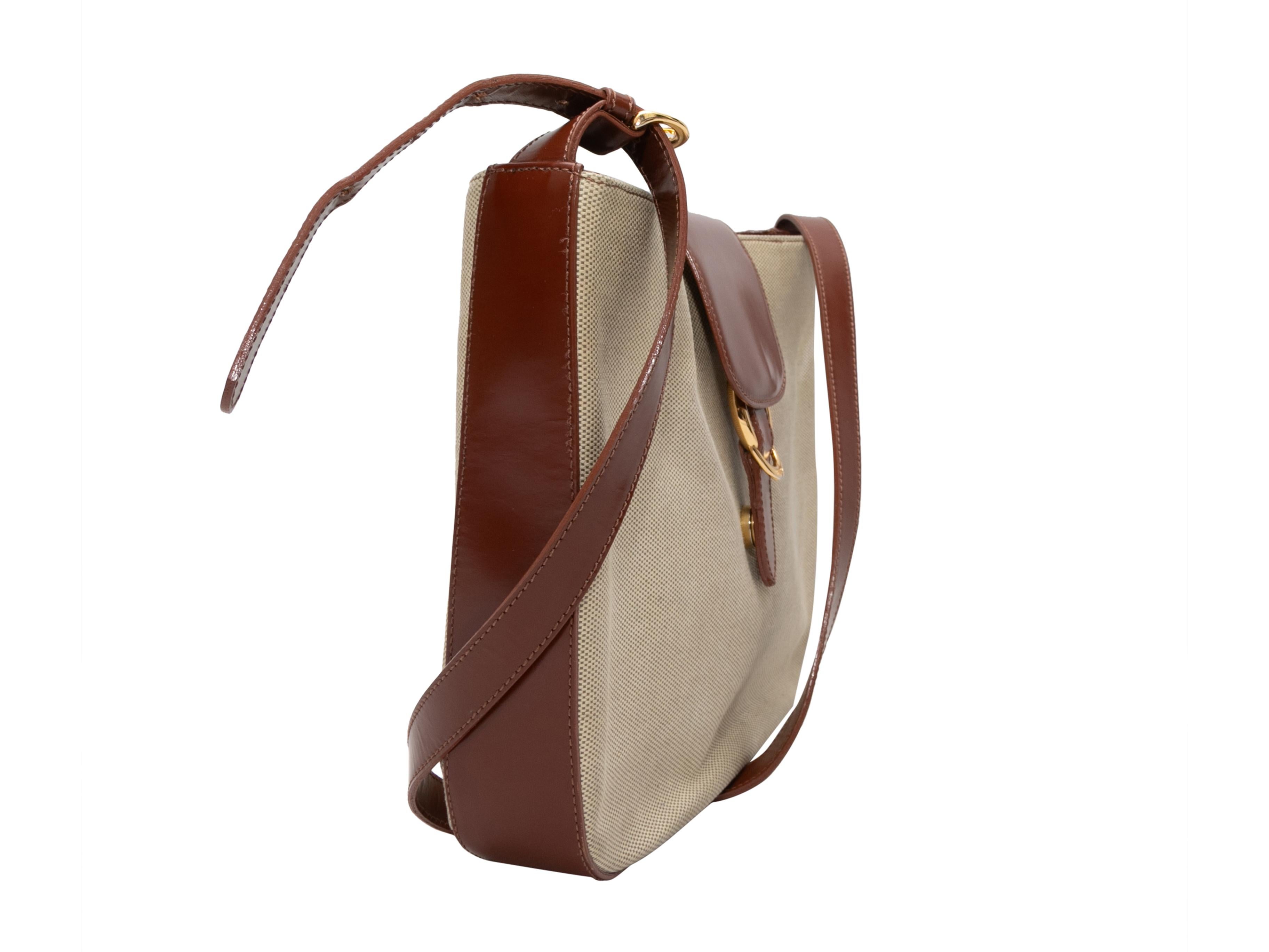 Bolso de hombro de lona Bally beige y marrón Marrón en venta